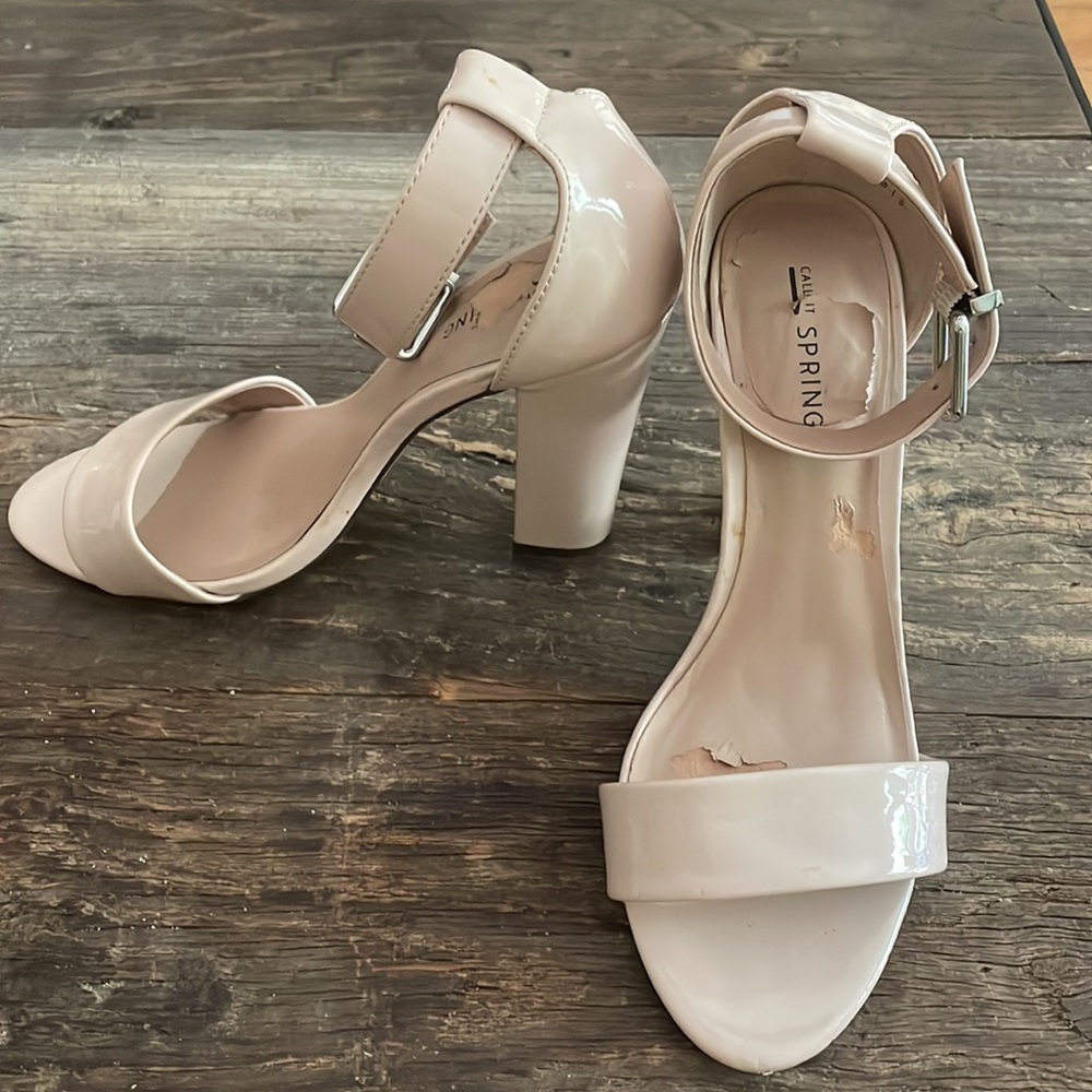 Wore these cute high heels once to an indoor wedding. A little too high for me.